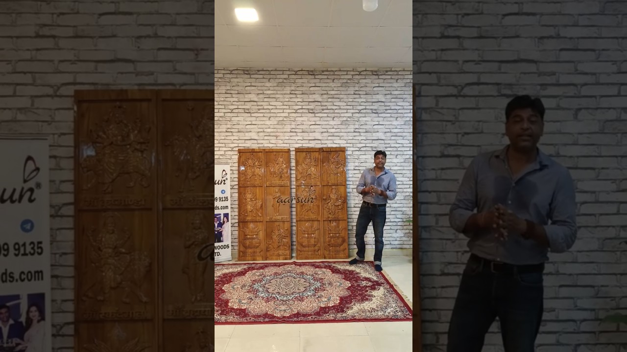 सागवान की लकड़ी मे  माँ दुर्गा के नौ रूप- मंदिर द्वार  | माँ नव दुर्गा द्वार | तीन कलश | #जयमातादी