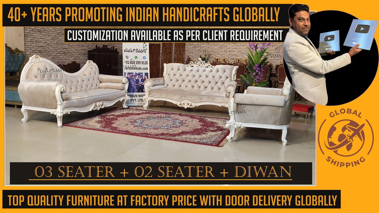 Royal Furniture Sofa Set | Teak Wood | Solid Wood | Luxury Sofa Design For Living Room #sofa #aarsun