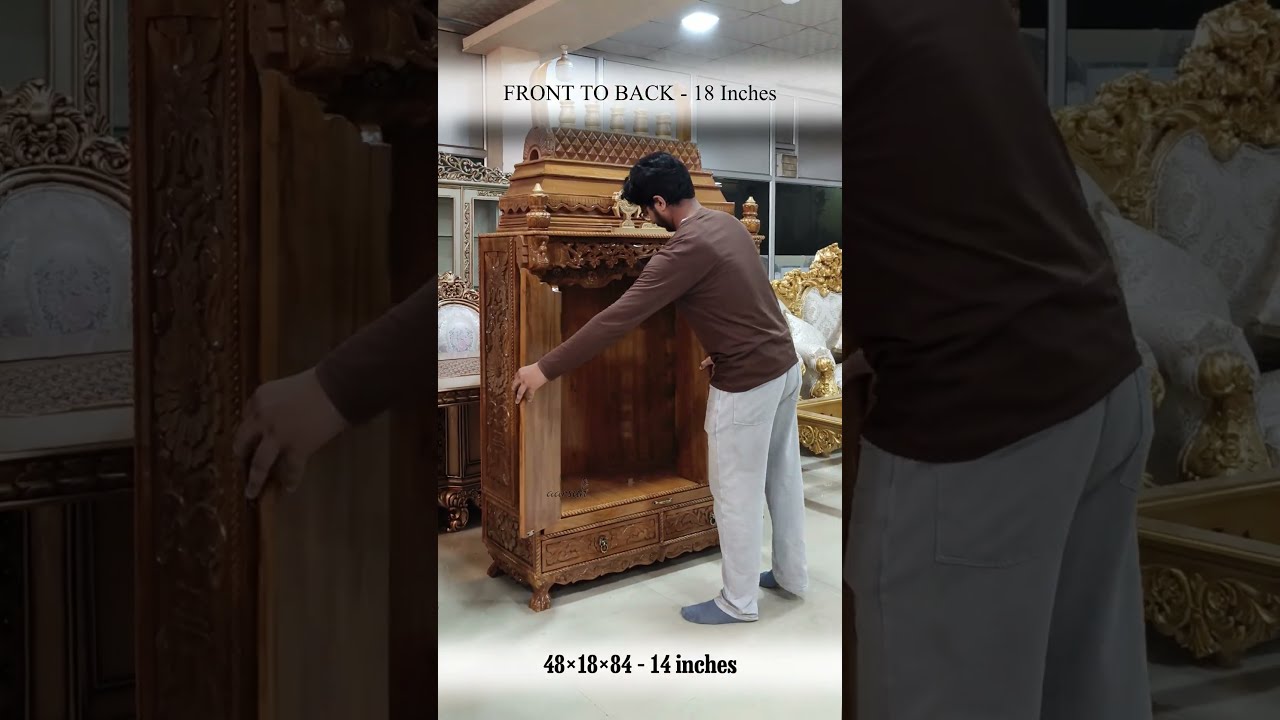 south indian style wooden temple for home - pujamandir - devghar design - mondir #temple #aarsun