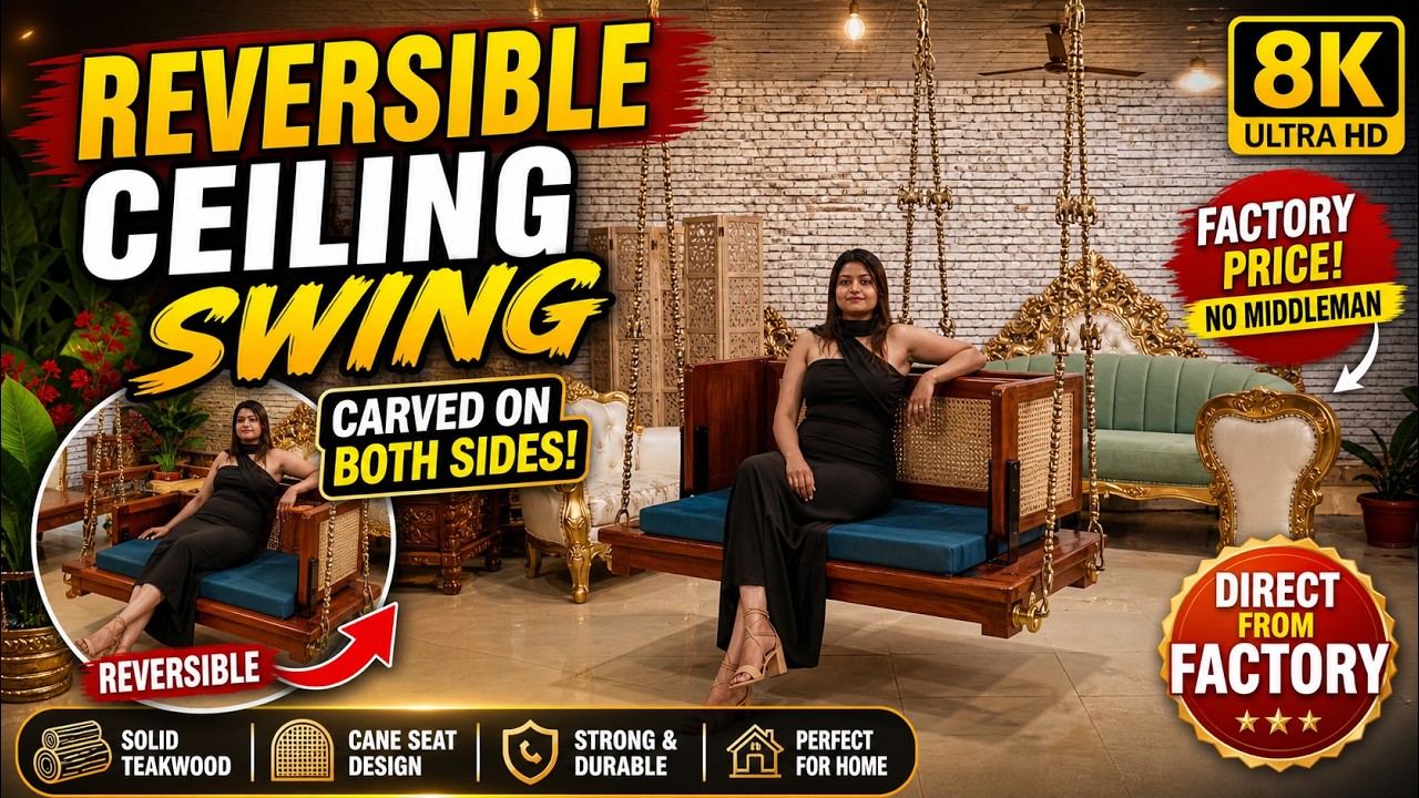SWING | Luxury Teakwood Ceiling Swing with Cane Seat | No Middleman | Direct Factory Price #swing