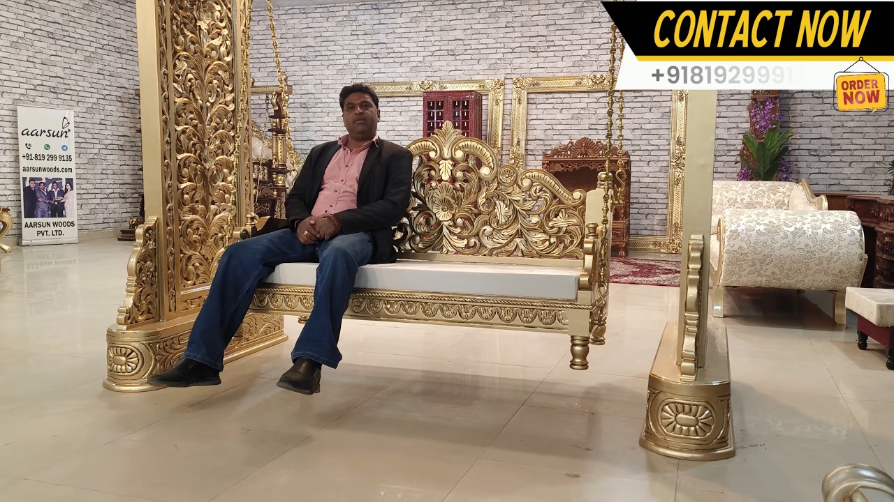 Luxury Teak Wood Swing with Canopy | Customized Wooden Jhula | Factory Direct by Aarsun Woods
