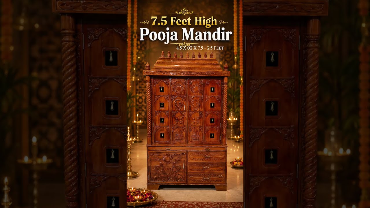 7.5 Feet Temple - Temple For Home - Puja Mandir - DevGhar Design #temple #mandir #pujamandir