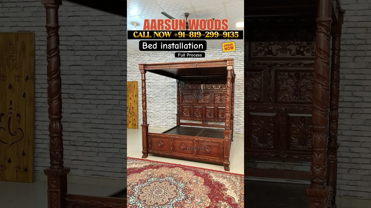 Poster Bed installation Proccess | Bed Design | Bedroom Furniture | Bedroom Decor #bed #aarsun
