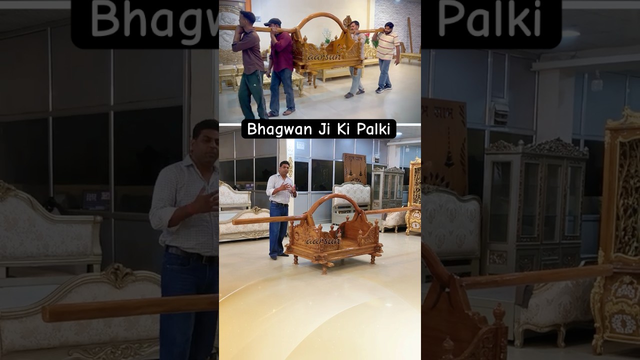 Bhagwan Ji Ki Palki (Palanquin) in Solid Teak Wood | Handmade at Factory Price - Aarsun Woods