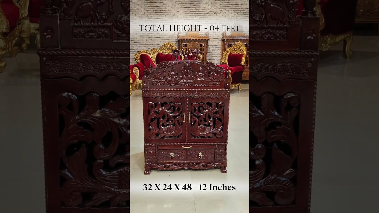 Puja Mandir - Temple Design ideas - Solid Teakwood Handcrafted Temple for Home #temple #mandir