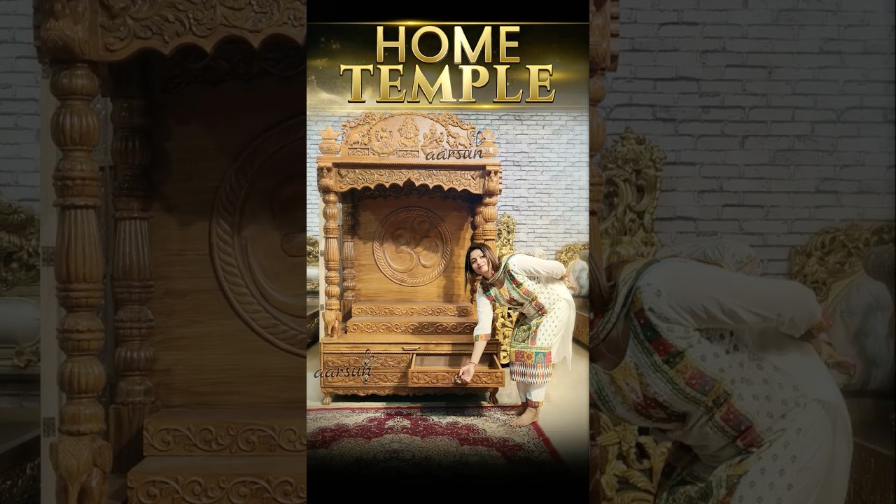 Premium Matte Finish Wooden Temple for Home | Solid Teakwood Mandir at Factory Price #temple #aarsun