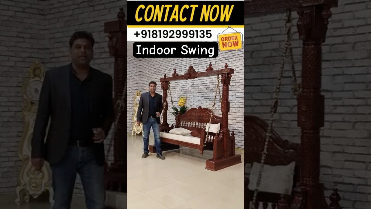 Solid Teakwood Handmade Swing With Heavy Brass Chains at Factory Price #swing #oonjal #aarsun