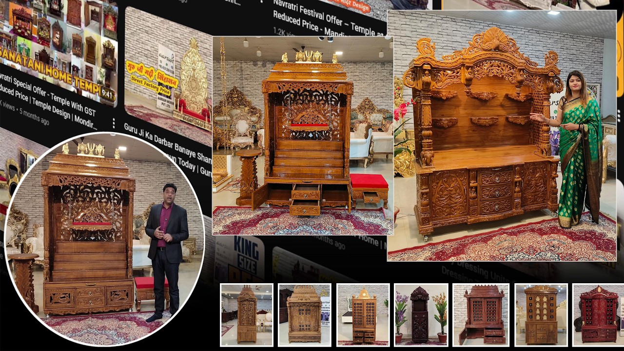 Solid Teakwood South Indian Style Temple with Gopuram | Handmade at Factory Price #mandir #aarsun