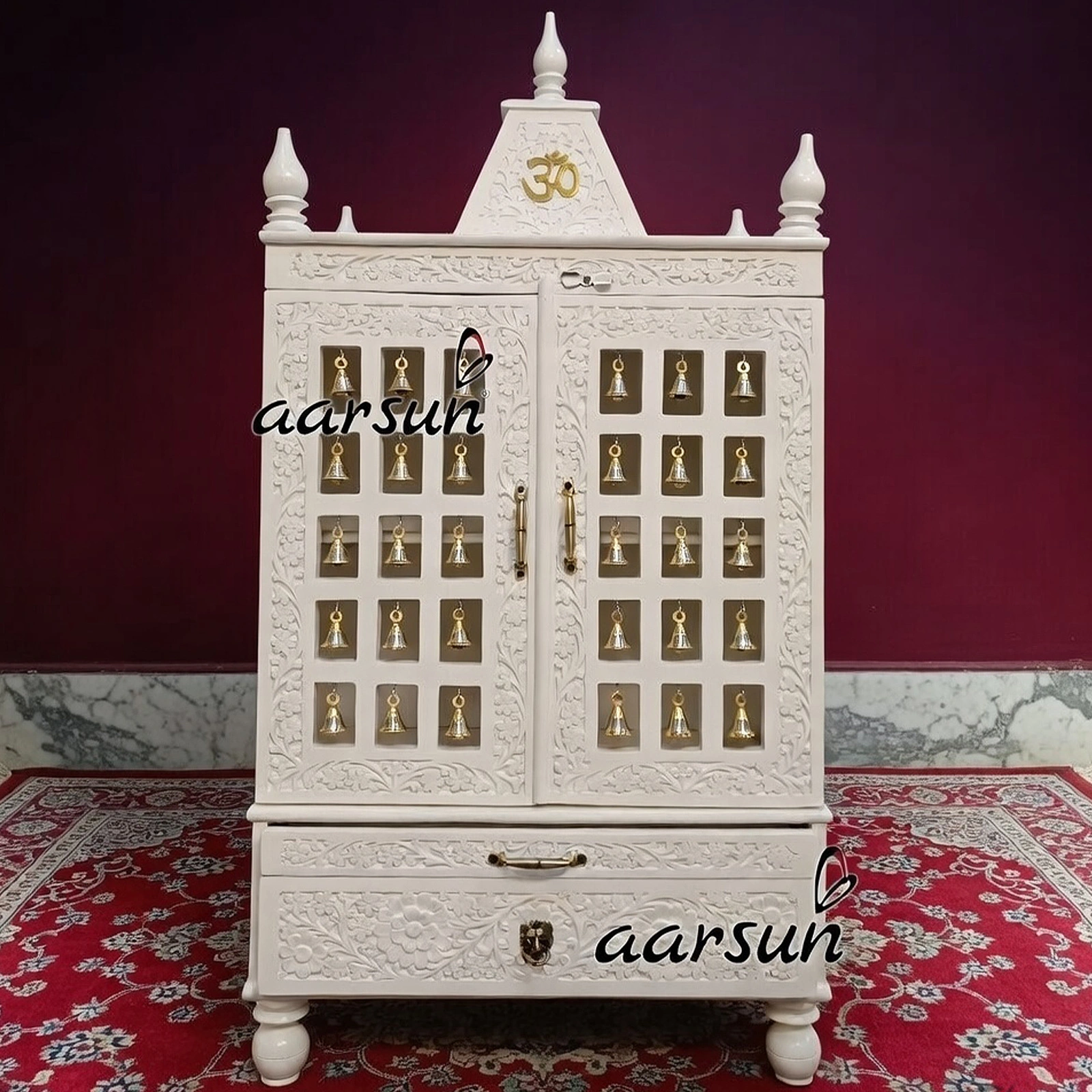 wooden mandir, latest design mandir, royal wooden mandir, wooden mandir new designs, latest royal hand carved temples, hand carved temples, Aarsun temples