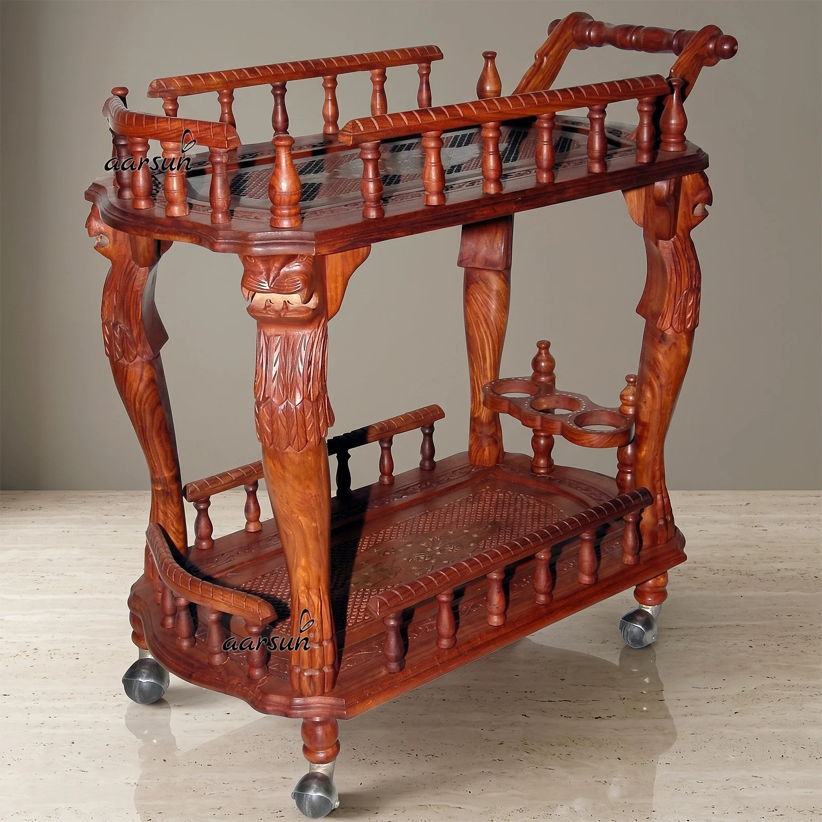 Wooden Serving Trolley top design