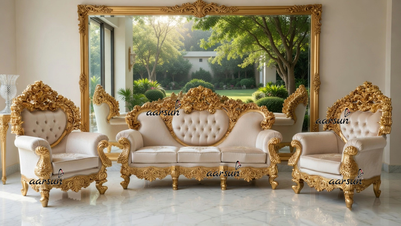 wooden antique gold sofa set, wooden royal sofa set, wooden designer sofa set, wooden sofa set, wooden living room set, living room designs, antique design sofa set, antique finish sofa set, wooden maharaja sofa set, wooden rajwada sofa set, wooden latest design sofa set, latest design sofa set, wooden sectional sofa set, wooden antique sofa set