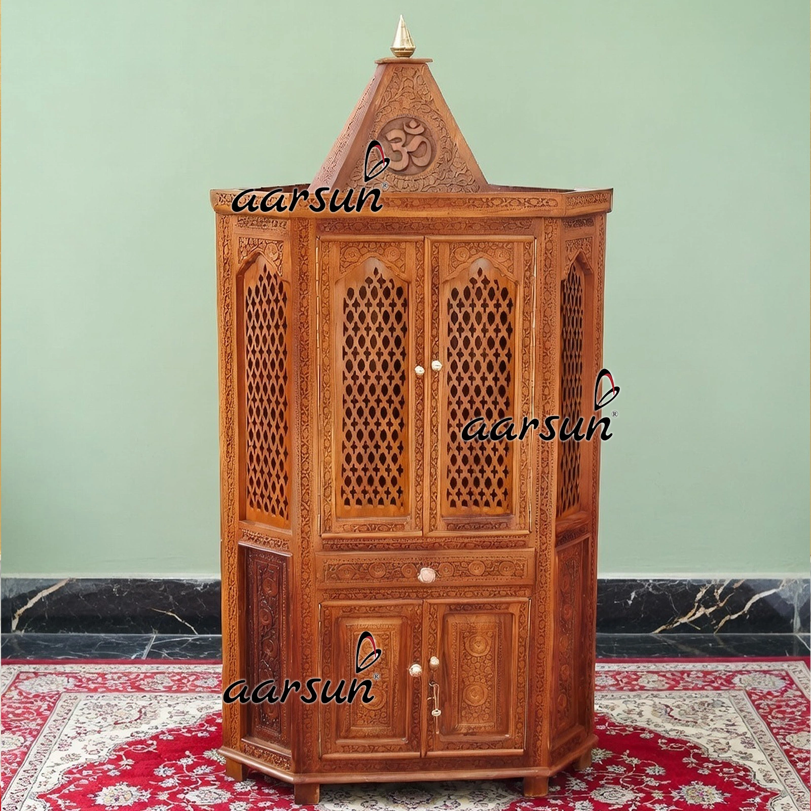 Jaali design pooja mandir Aarsun UH-MNDR-0021