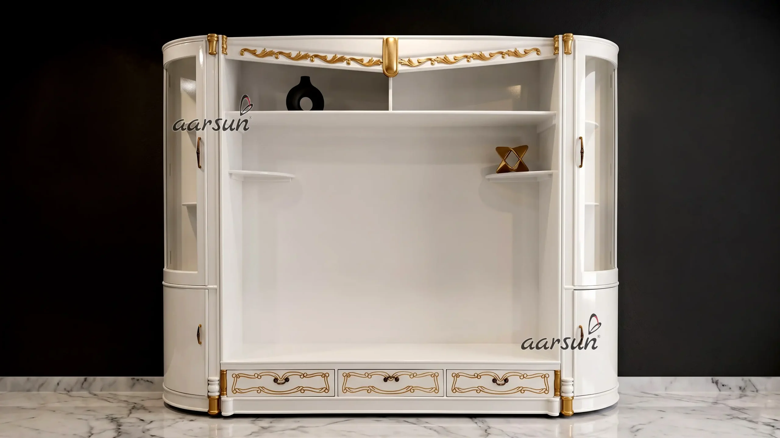 White Finish TV cabinet -Unit YT-229