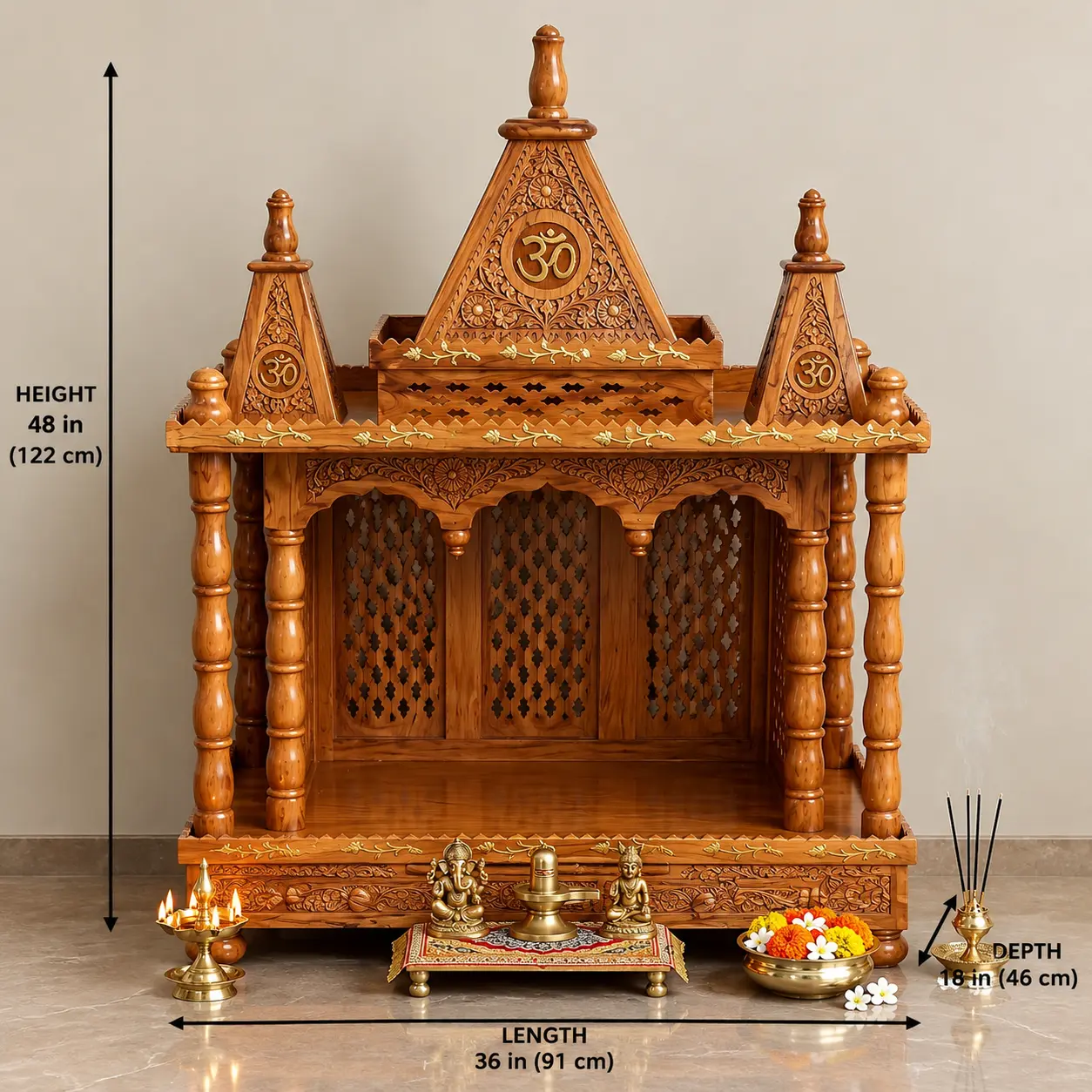 Sheesham Wooden Temple / Mandir MNDR-1530 - Image 5
