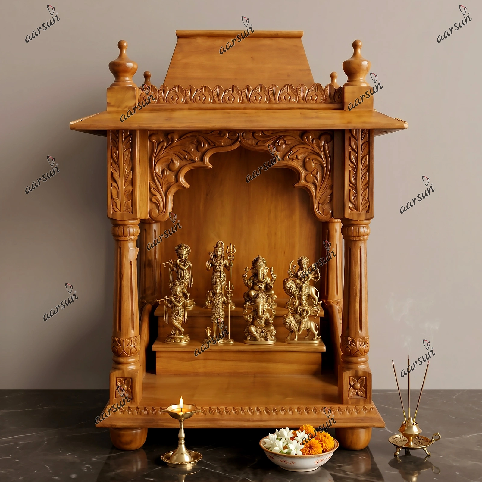 UH-MNDR-0016 Pooja Temple in Teak