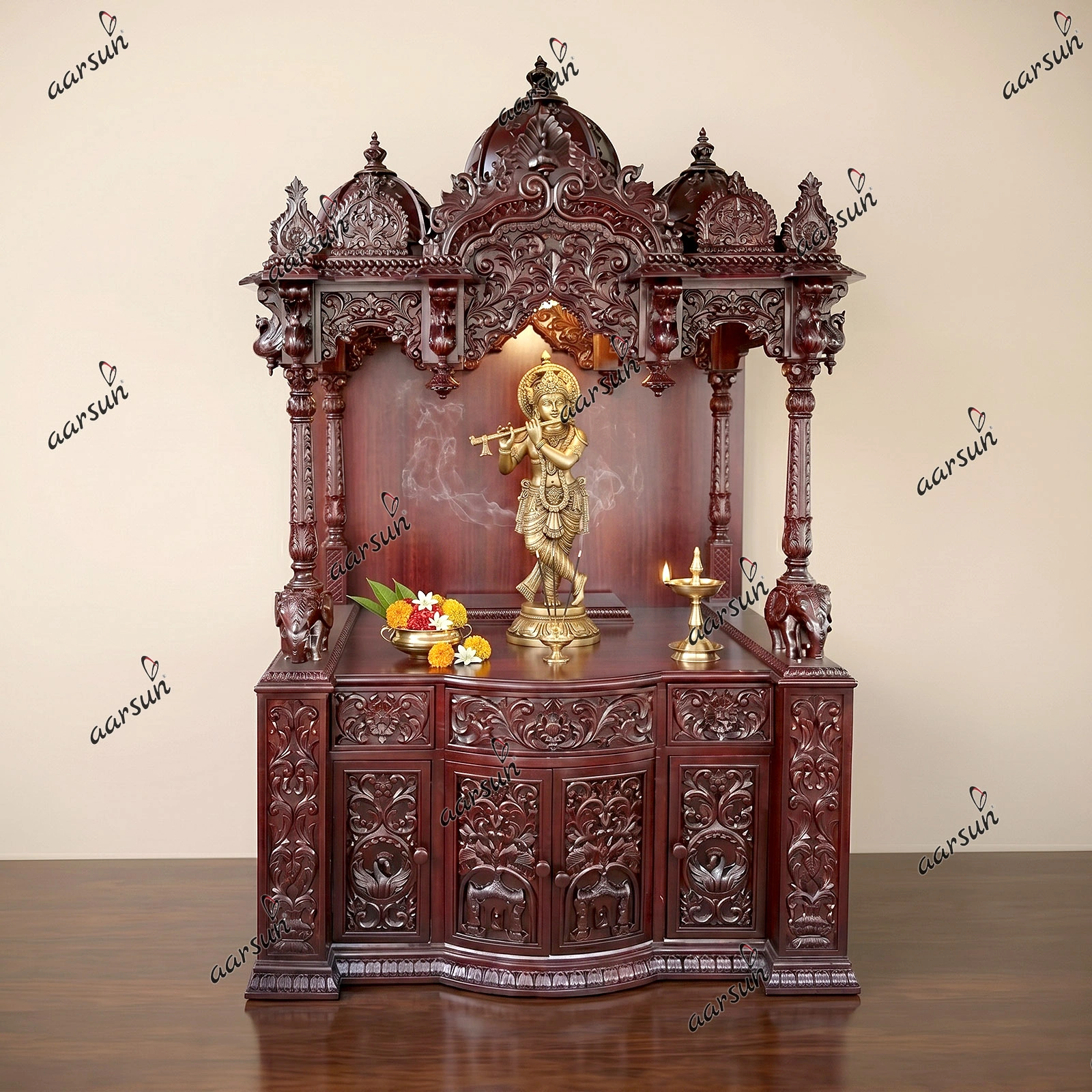Teak Wood Mandir MNDR-0102