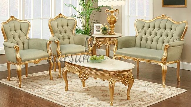 Akrali Hand-Carved Wooden Sofa -SF-0039