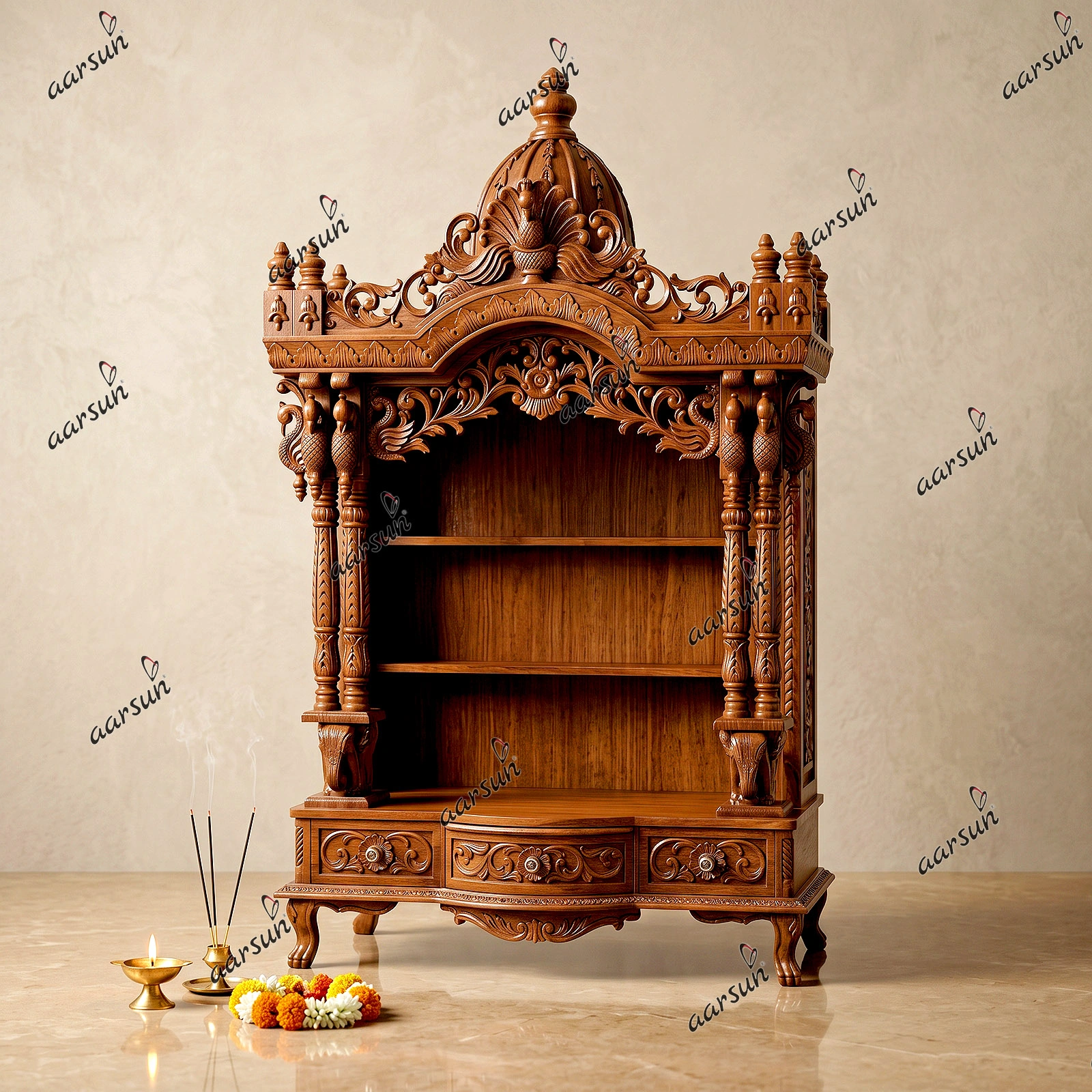 UH-MNDR-0007- designer wood mandir