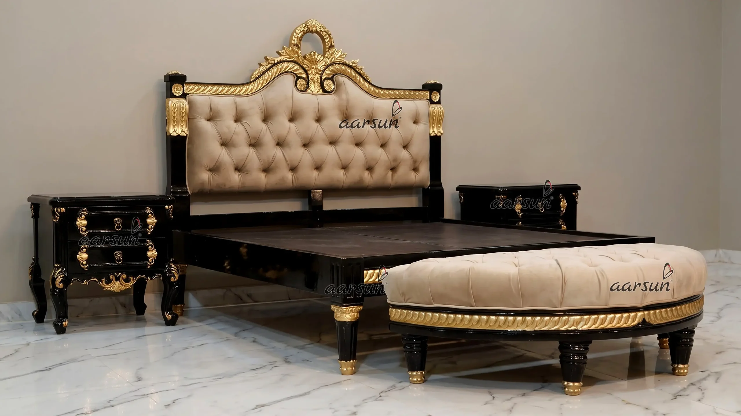 Modern Wooden Queen Size Platform Bed
