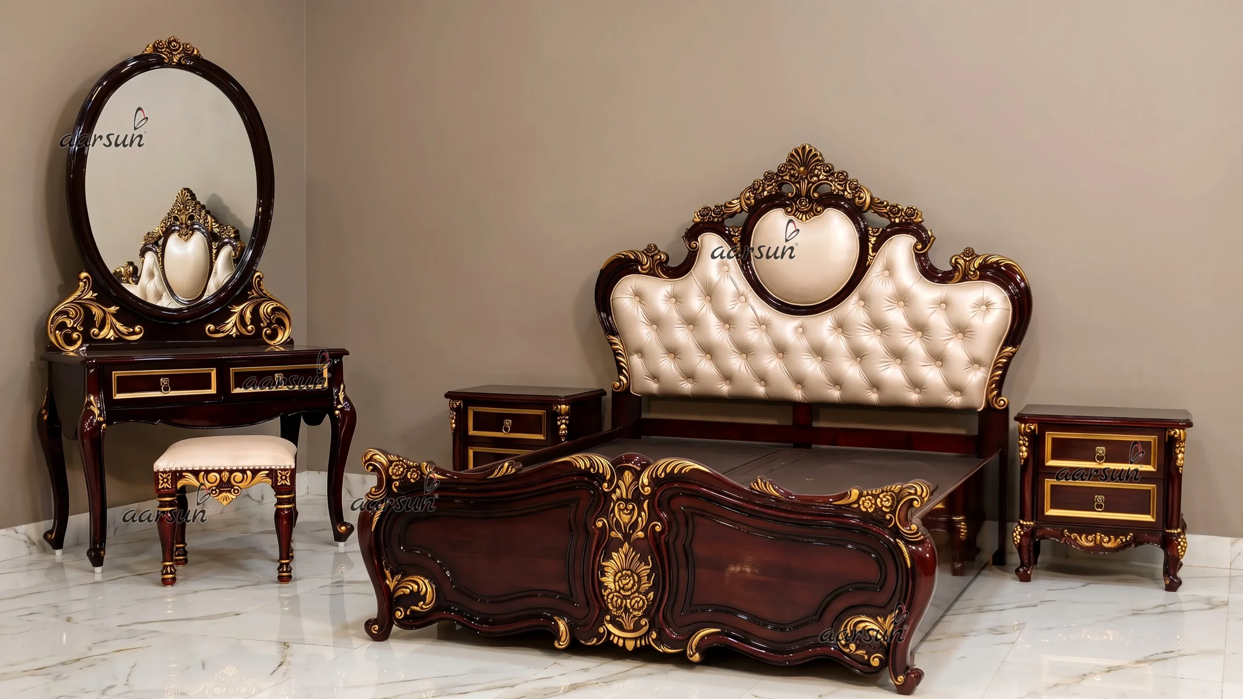 Queen size bed with dresser