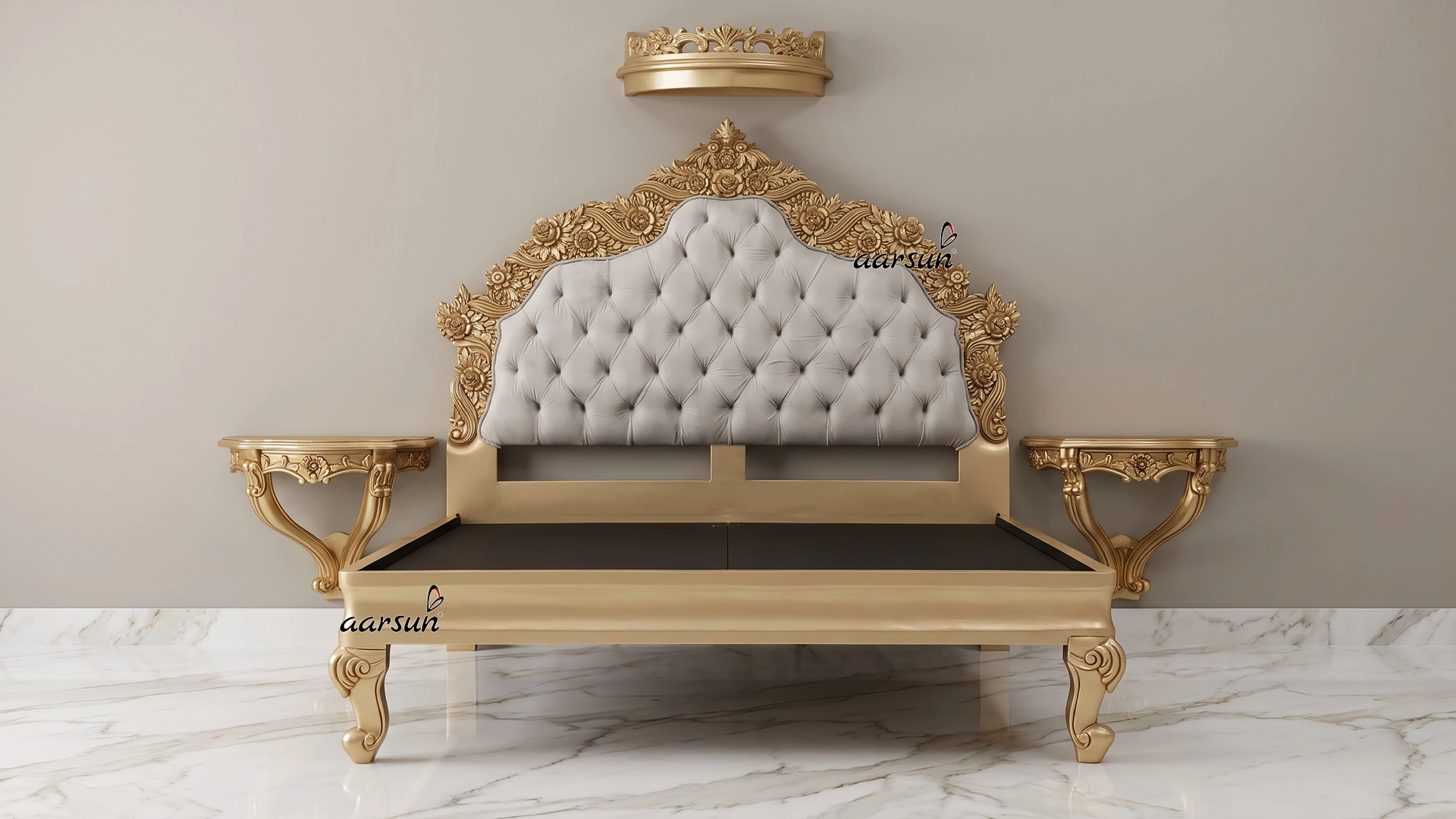 Royal Wooden Queen Size Platform Bed