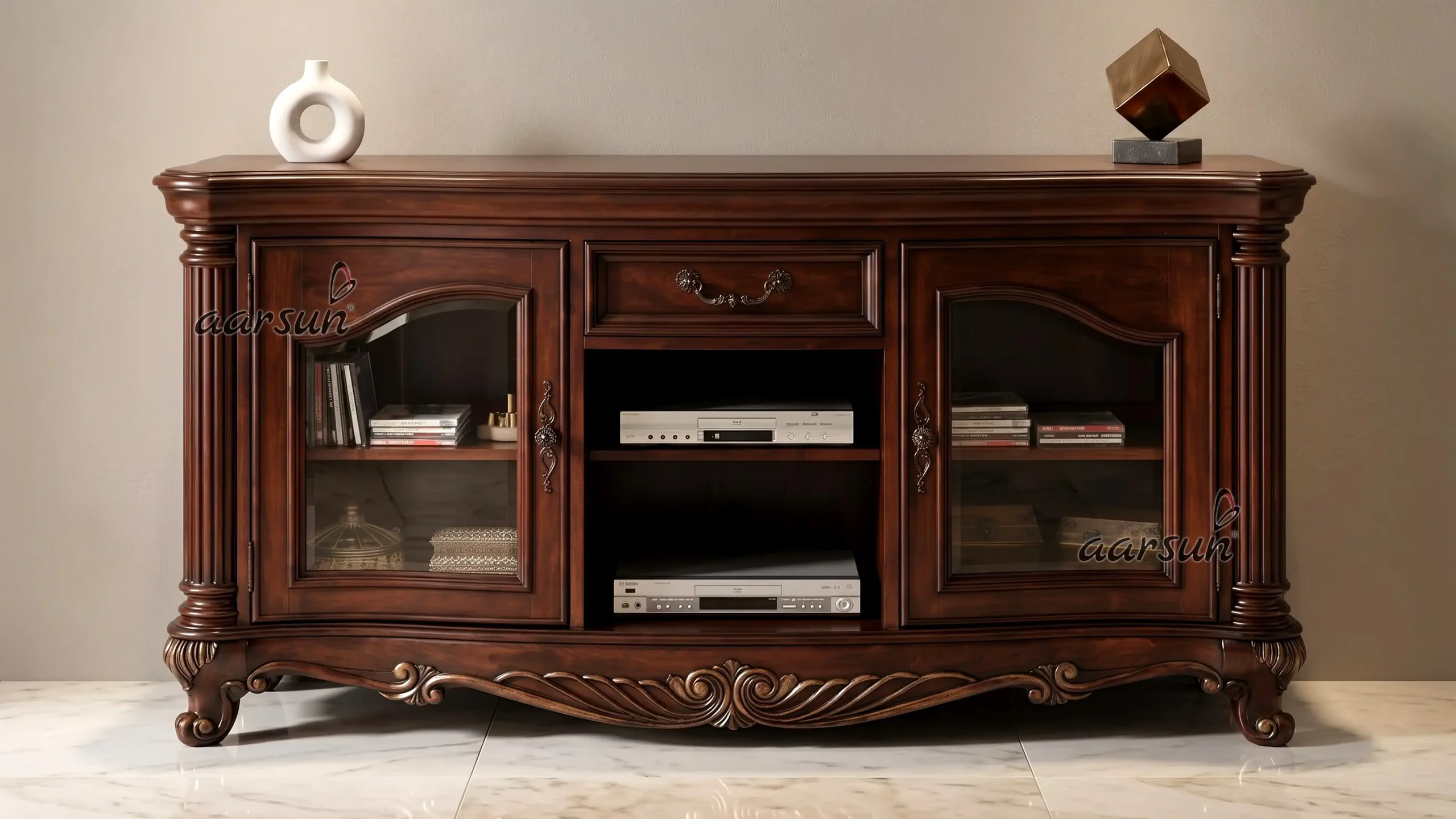 Wooden Antique Style TV Stand TVCB-0002