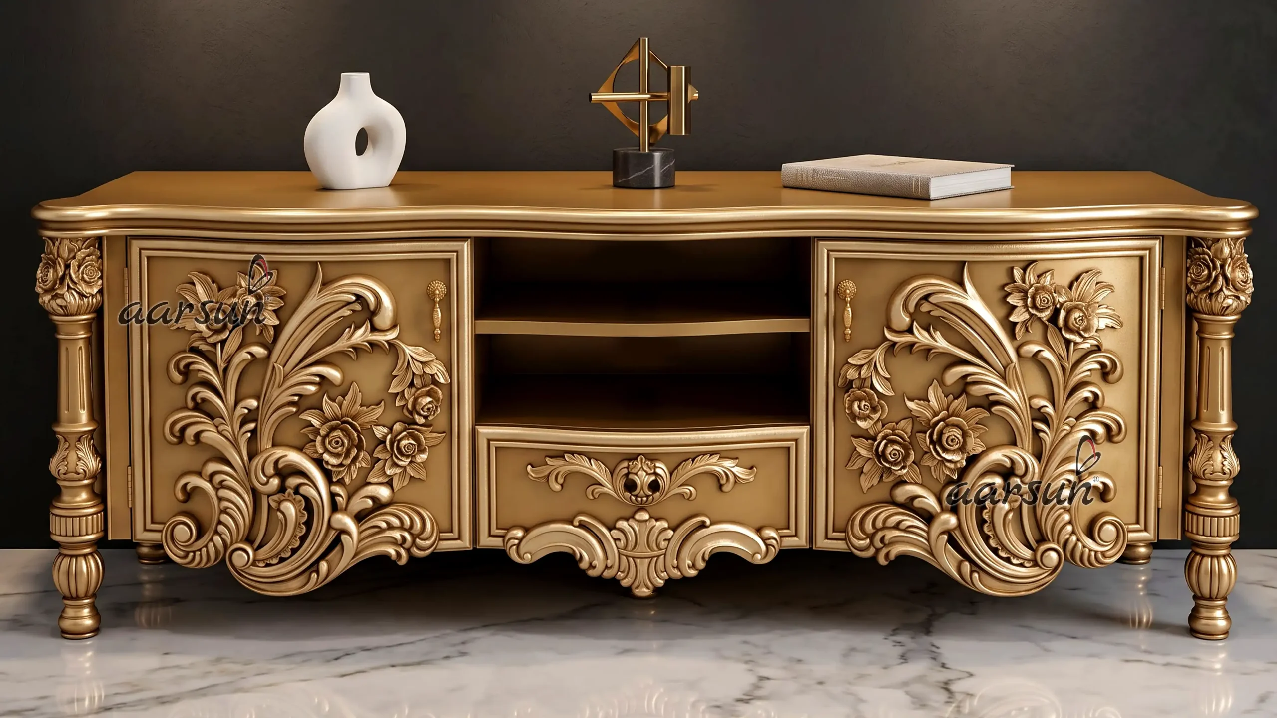 Wood TV Stand / Cabinet TVCB-0009