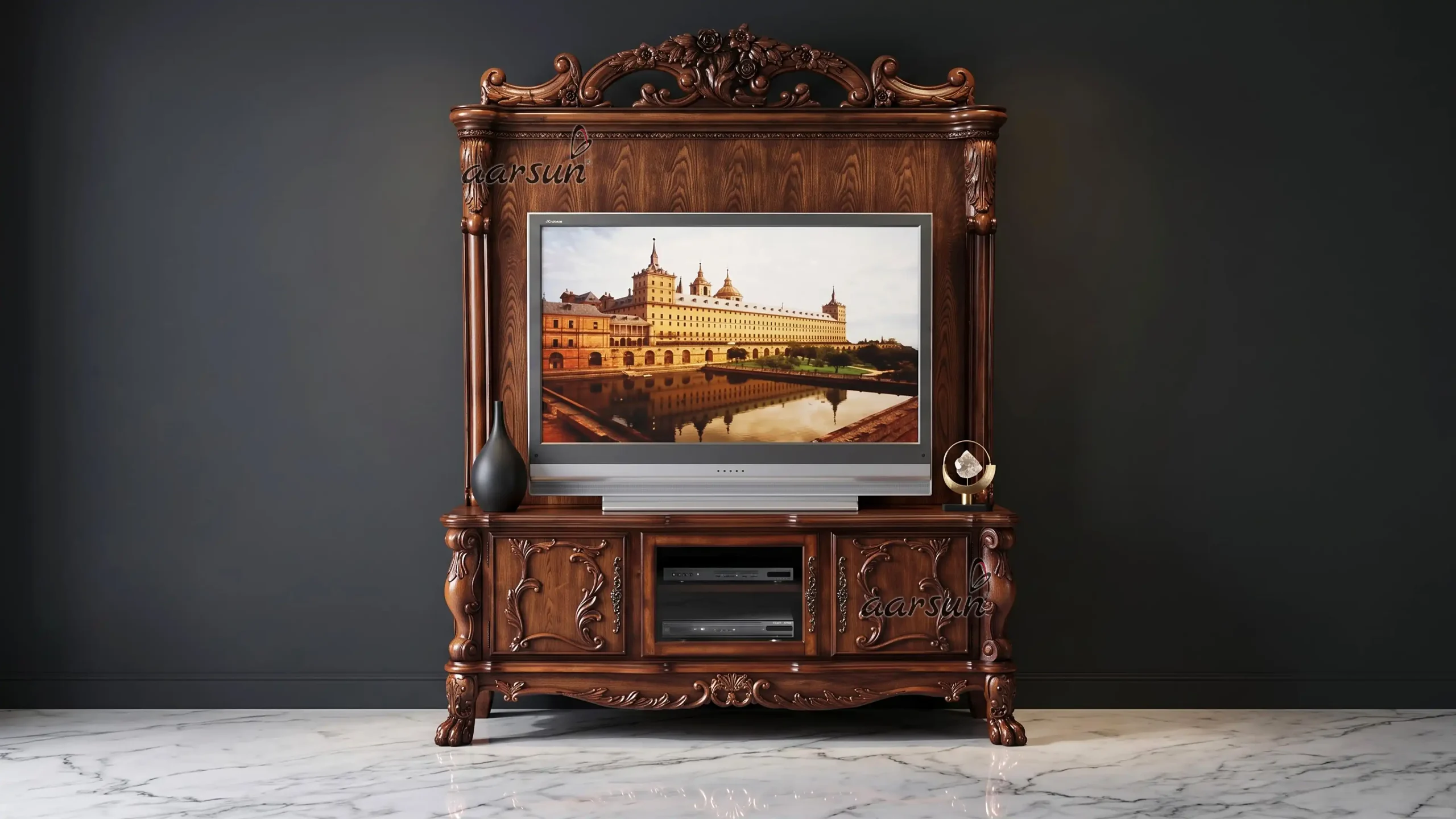 Wooden Antique Style TV Unit TVCB-0017