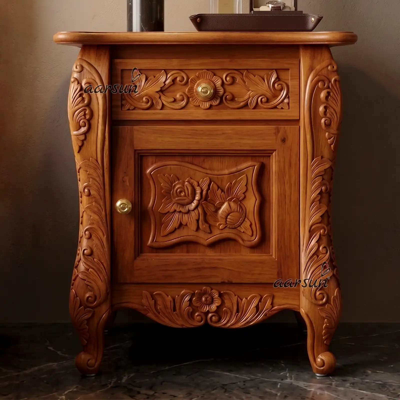 Wooden Lamp Table with Antique Style - SDTB-0024