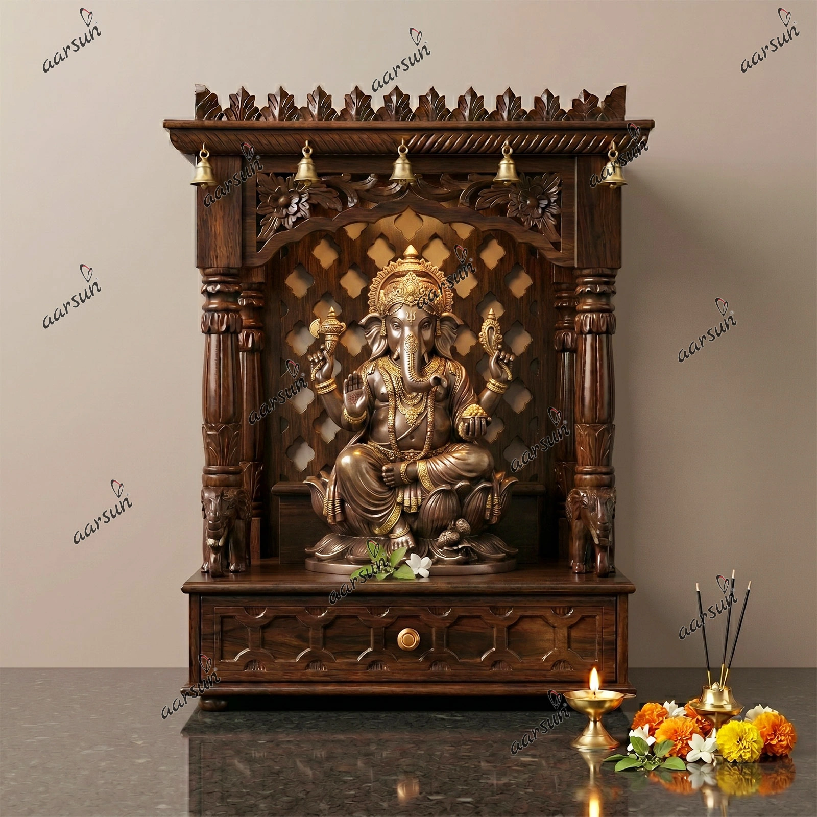 Hand Carved Wooden Temple
