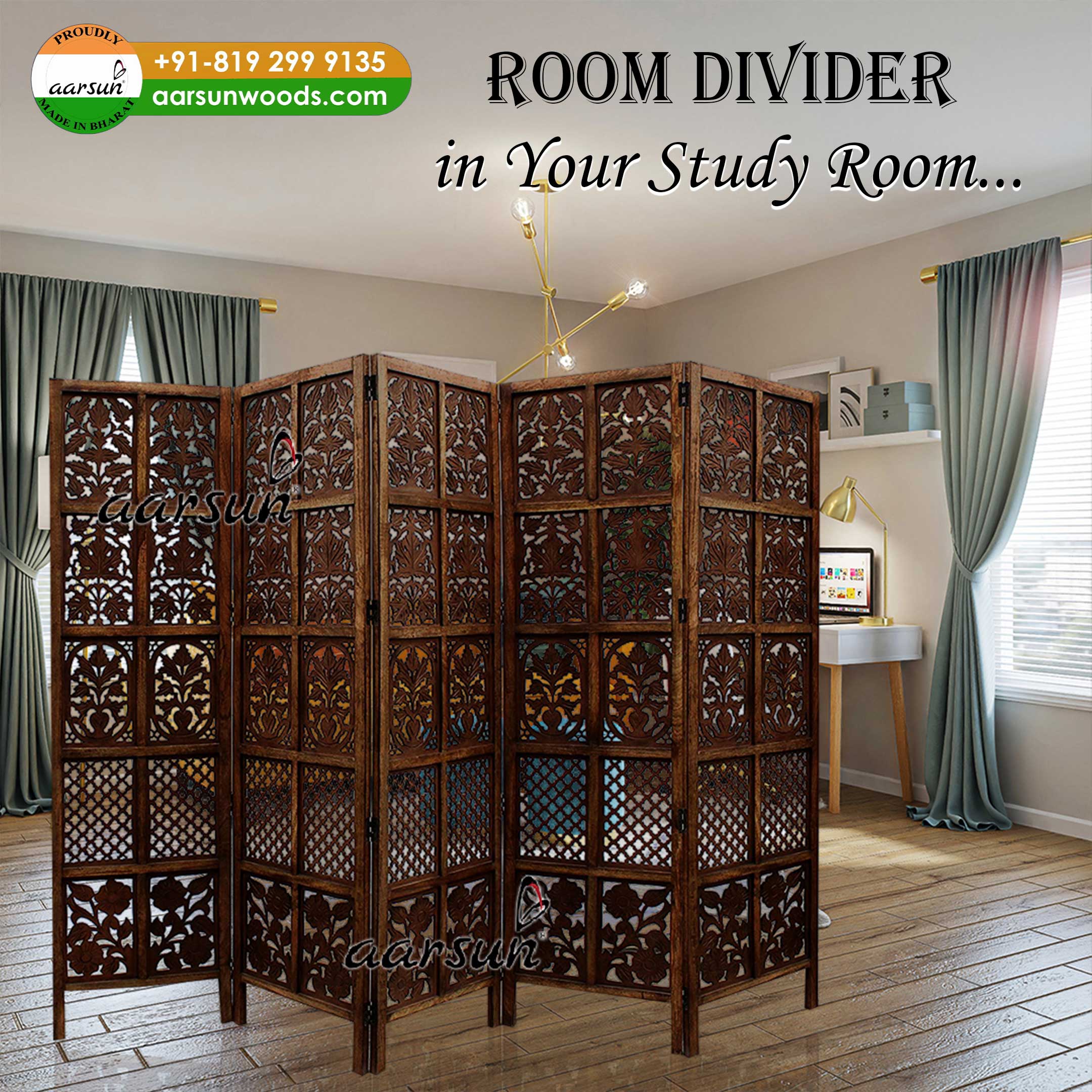 Aarsun Room Divider in Study Room