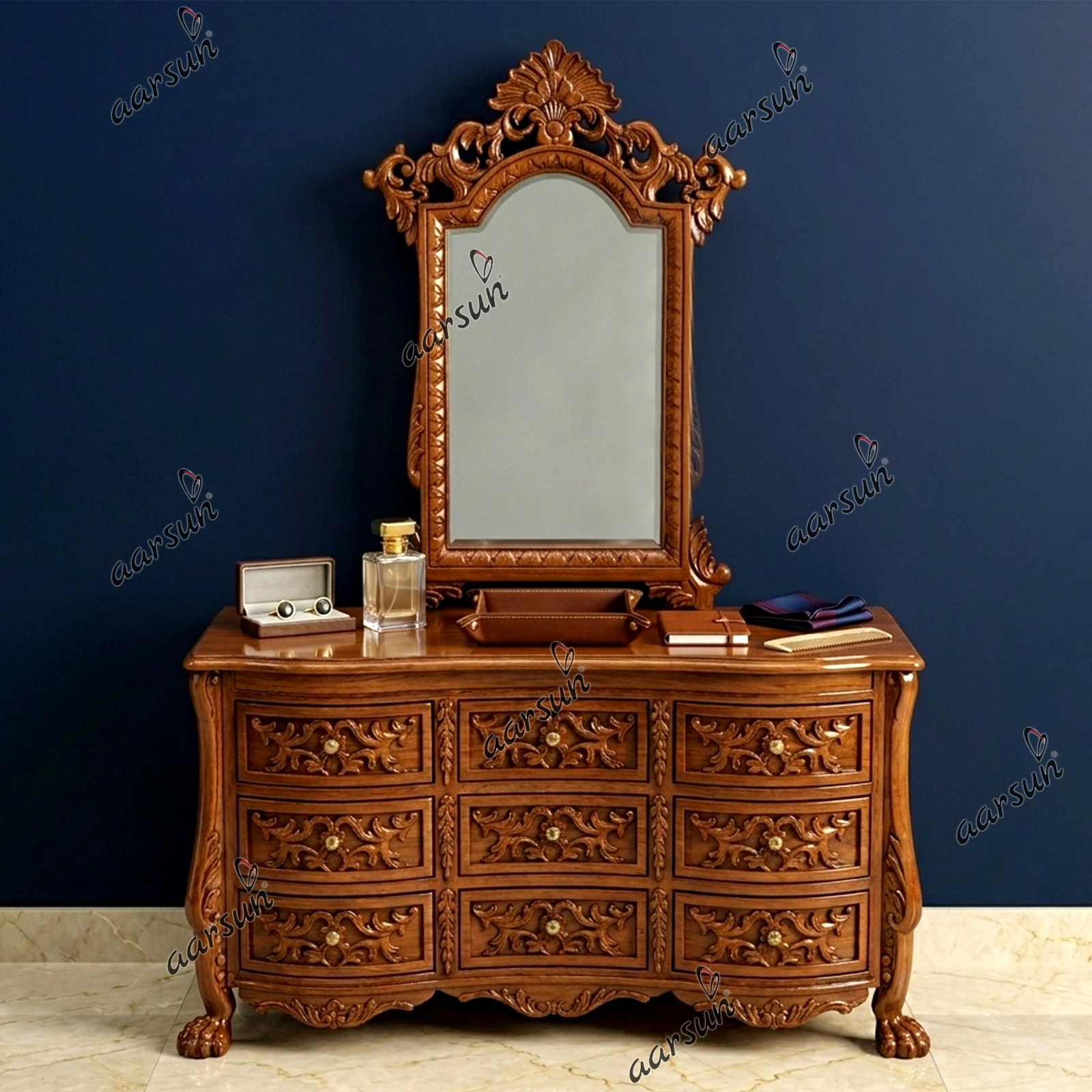 Wooden Dressing Table Set