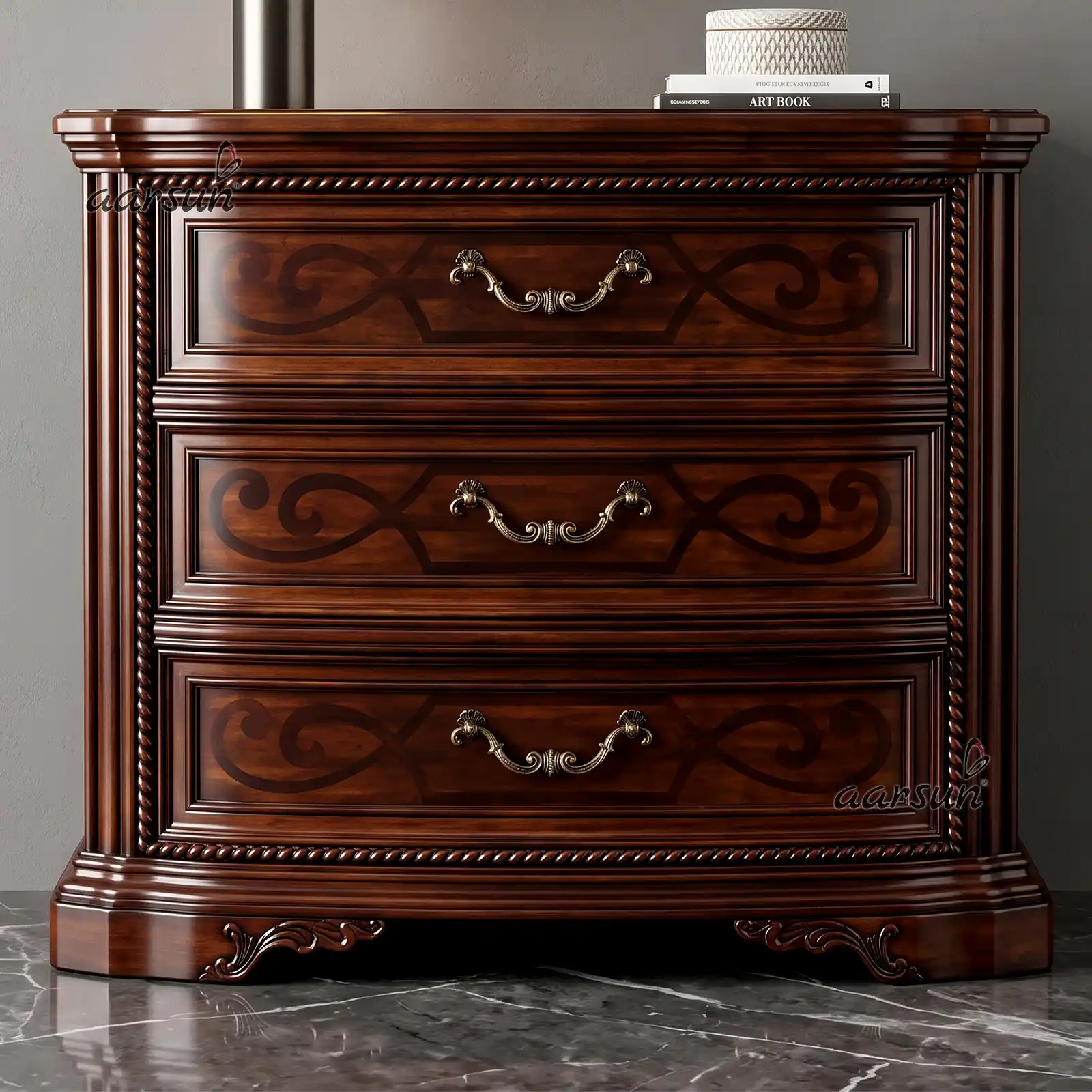 Wooden Hand-carved Side Table SDTB-0022