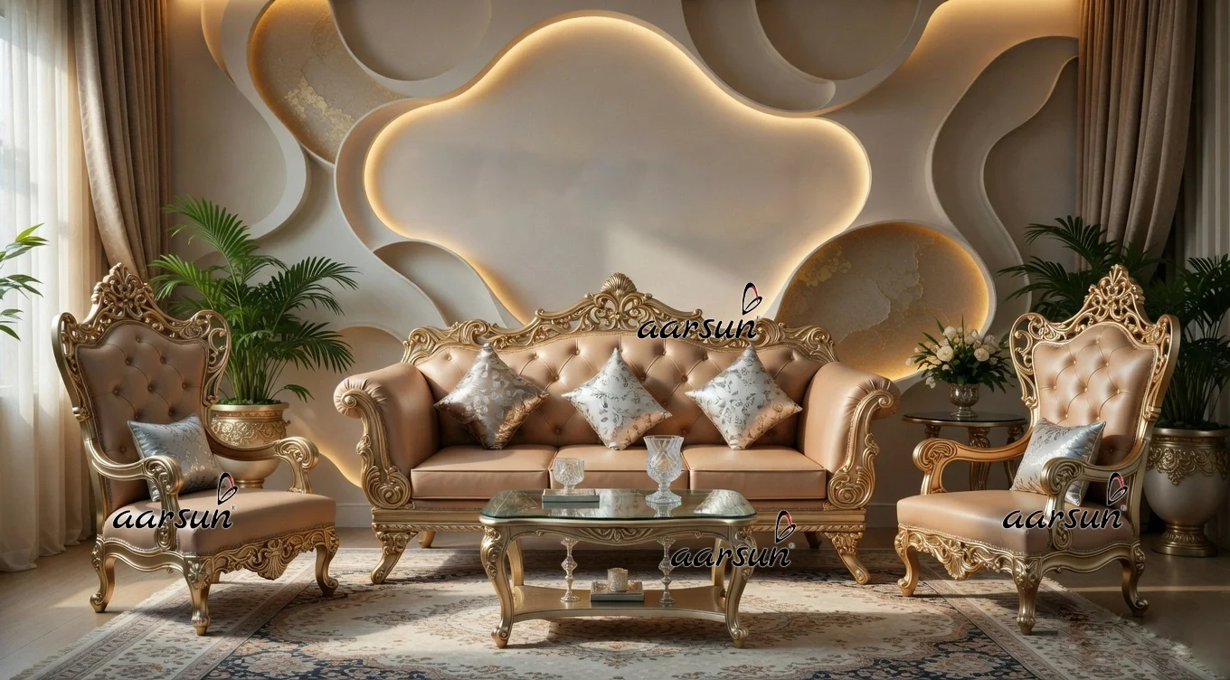 UH-SF-0037 Wooden Rajwada Design Sofa Set