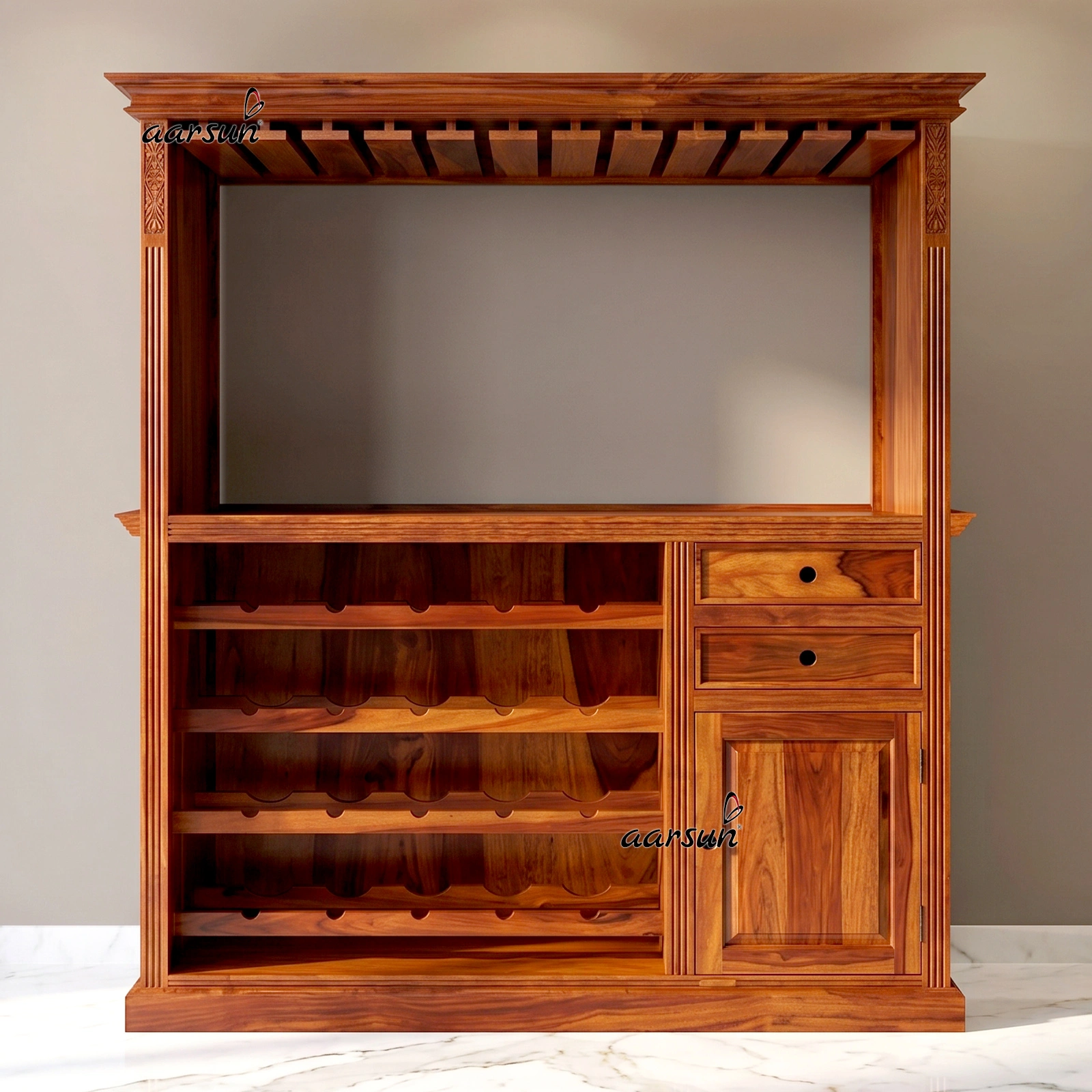 Wooden Handcrafted Bar Rack BAR-0011