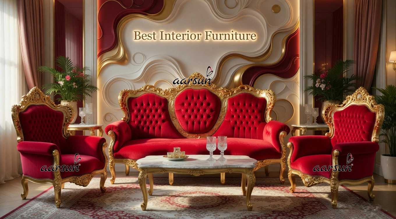 UH-SF-0068 Goldie Wooden Sofa set Aarsun