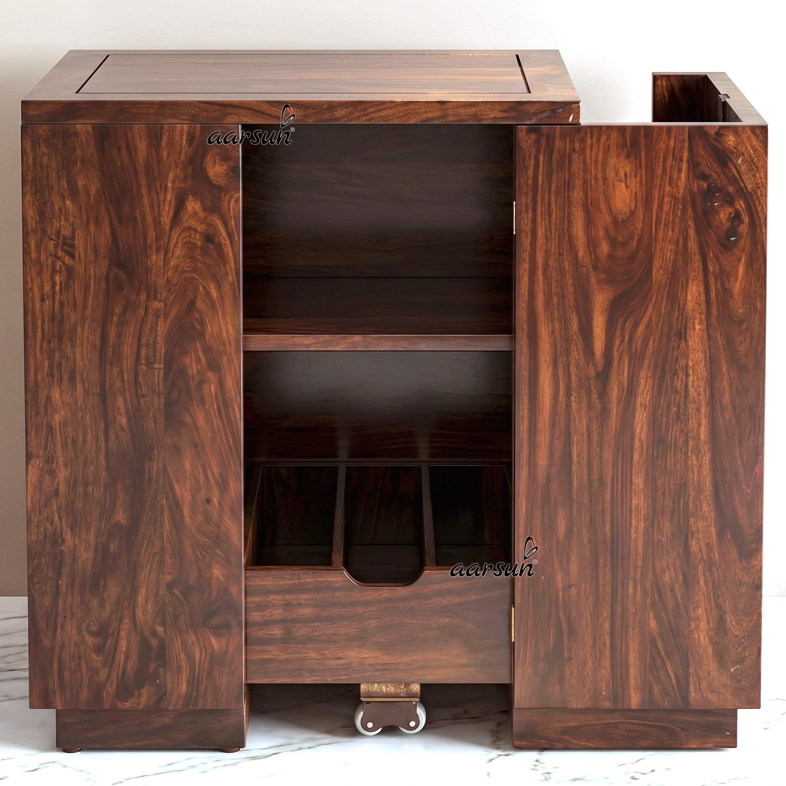 Handcrafted Sheesham Wood Bar Cabinet BAR-0005