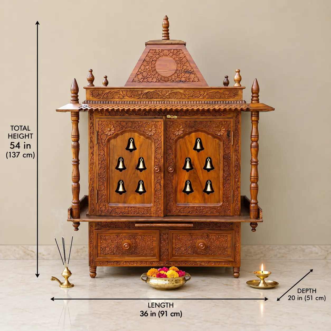 Door Wooden Temple Shisham Wood MNDR-0106 - Image 6