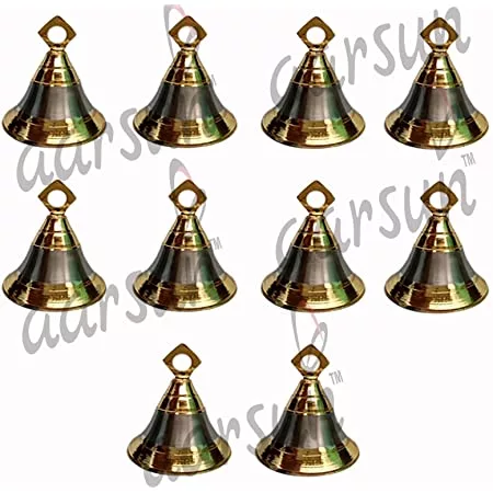 brass bells for pooja mandir set of 10 – 1.25 inch dia