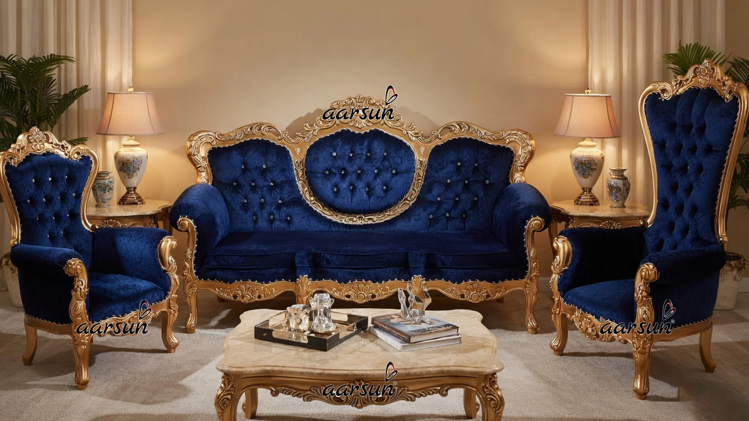 UH-SF-0022-Aarsun handcrafted royal sofa set