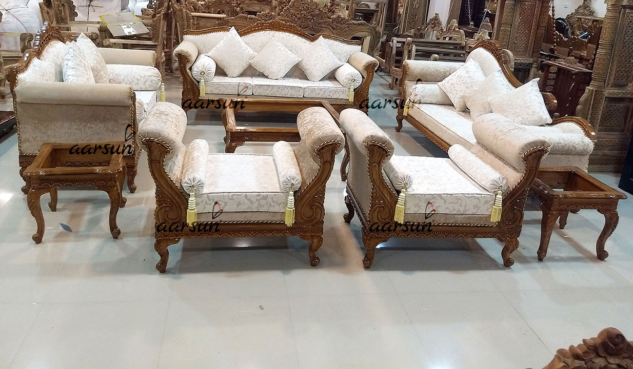 Royal Design Wooden Sofa Set For Living Room Furniture YT 134