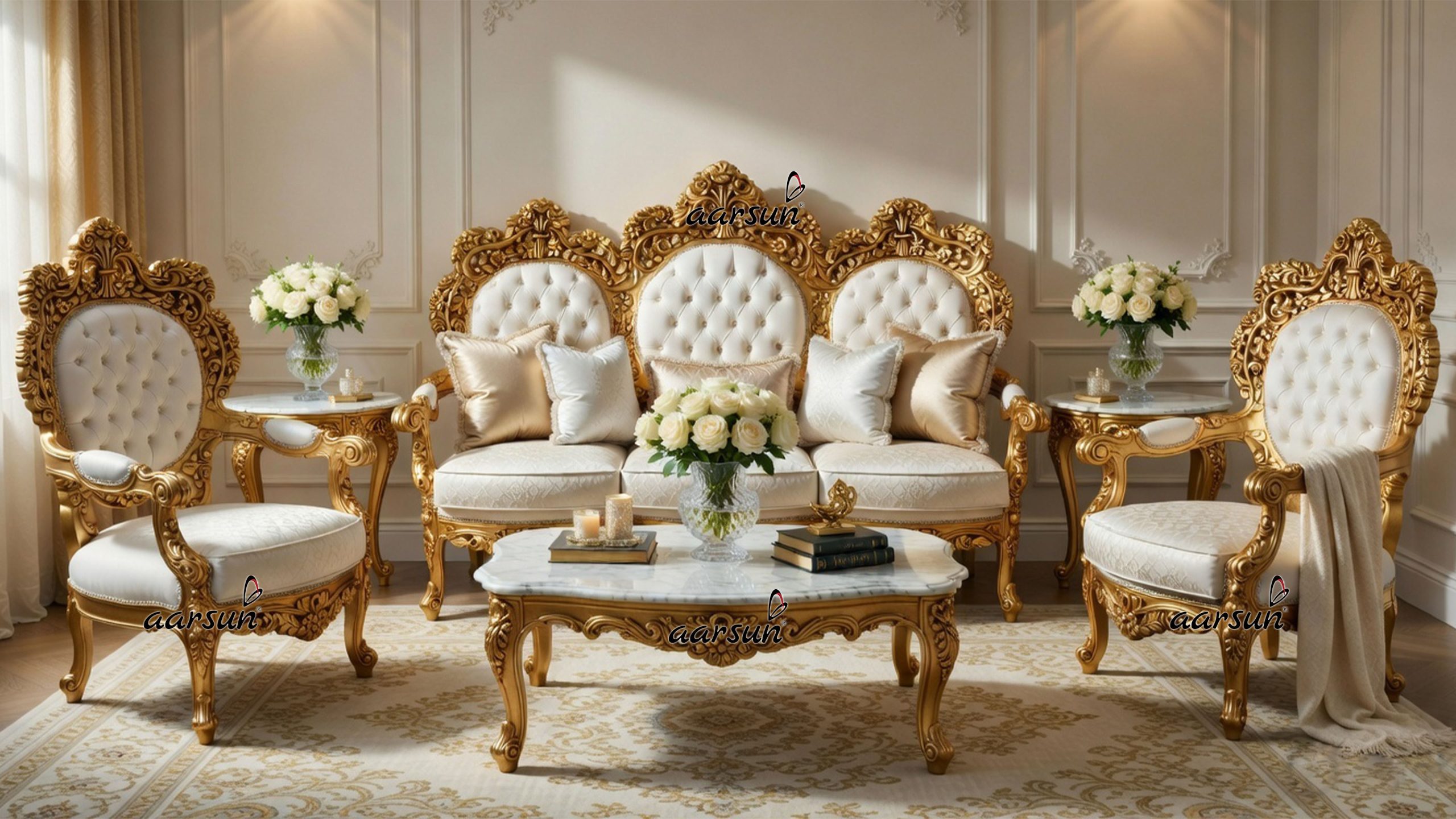 UH-SF-0023-Handmade wooden Sofa Set