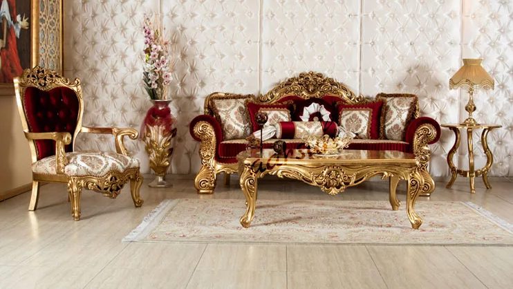 Carved Sofa Set - Luxury living room furniture SF-0028