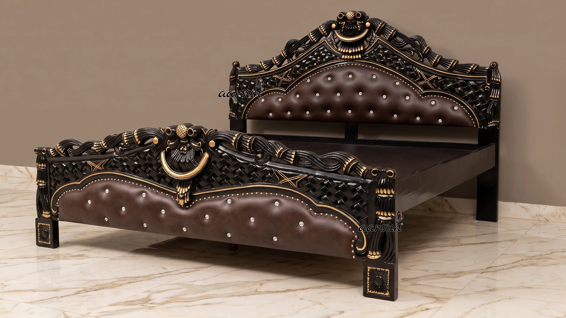Aarsun Luxury Teak-wood Bed UH-YT-65