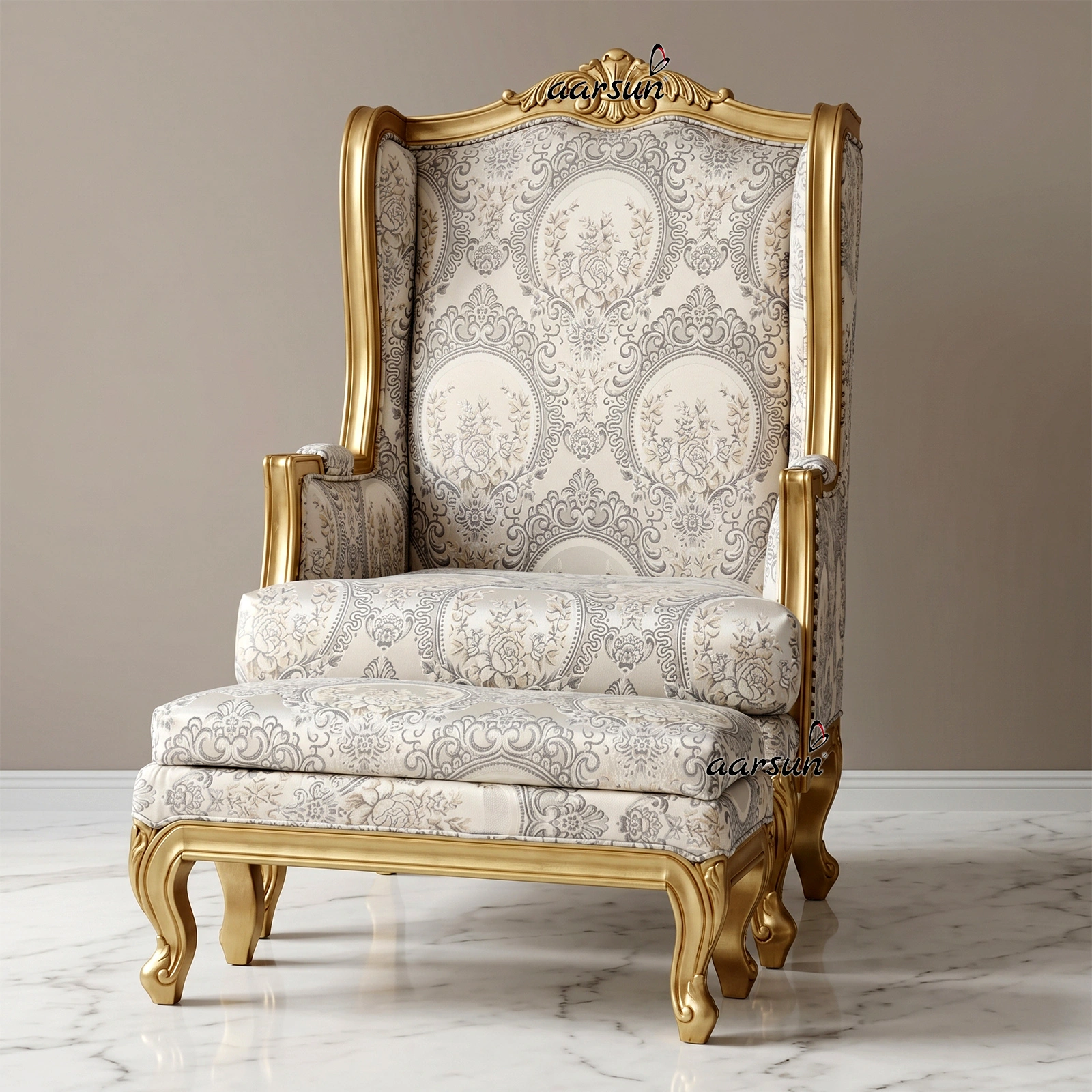 Aesthetic Guru Ji Chair with Traditional Paduka Stool
