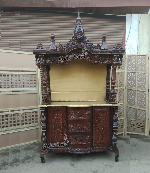 Teak Wood Designer Temple - Traditionally Carved YT-74