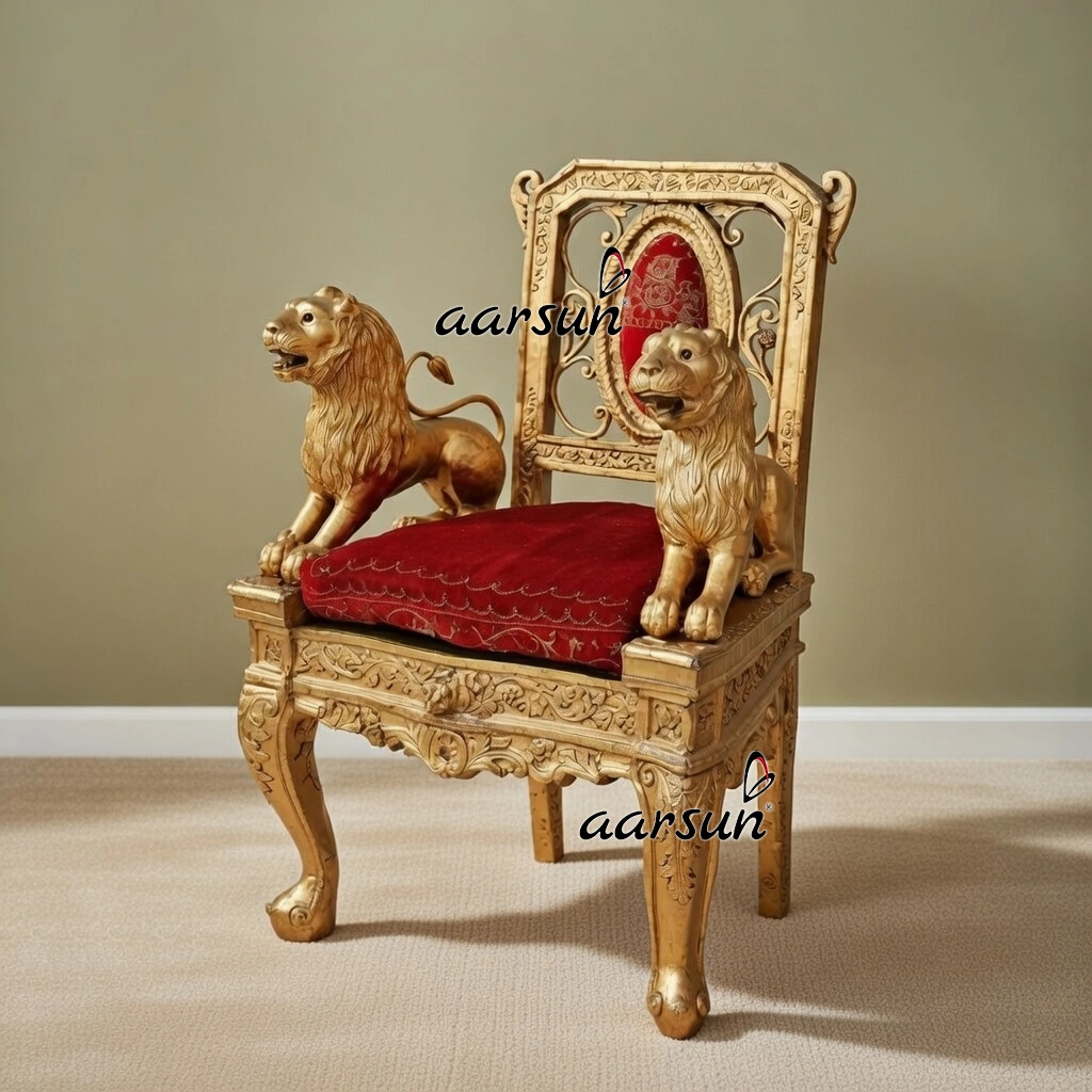 Wooden Singhasan Chair Aarsun UH-SGSH-0012