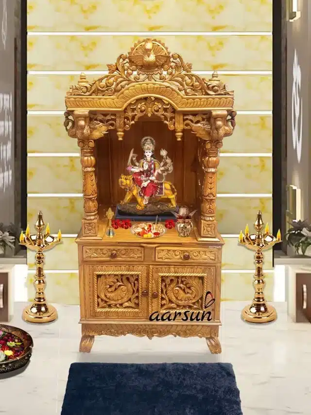 Large Wooden Temple Handmade Pooja Unit UH-YT-103