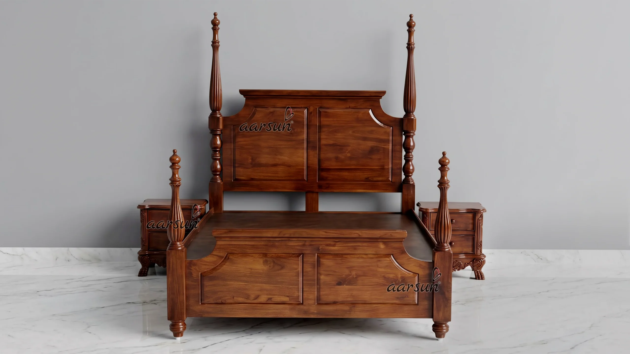 Traditional Solid Wood Canopy Bed BED-0049