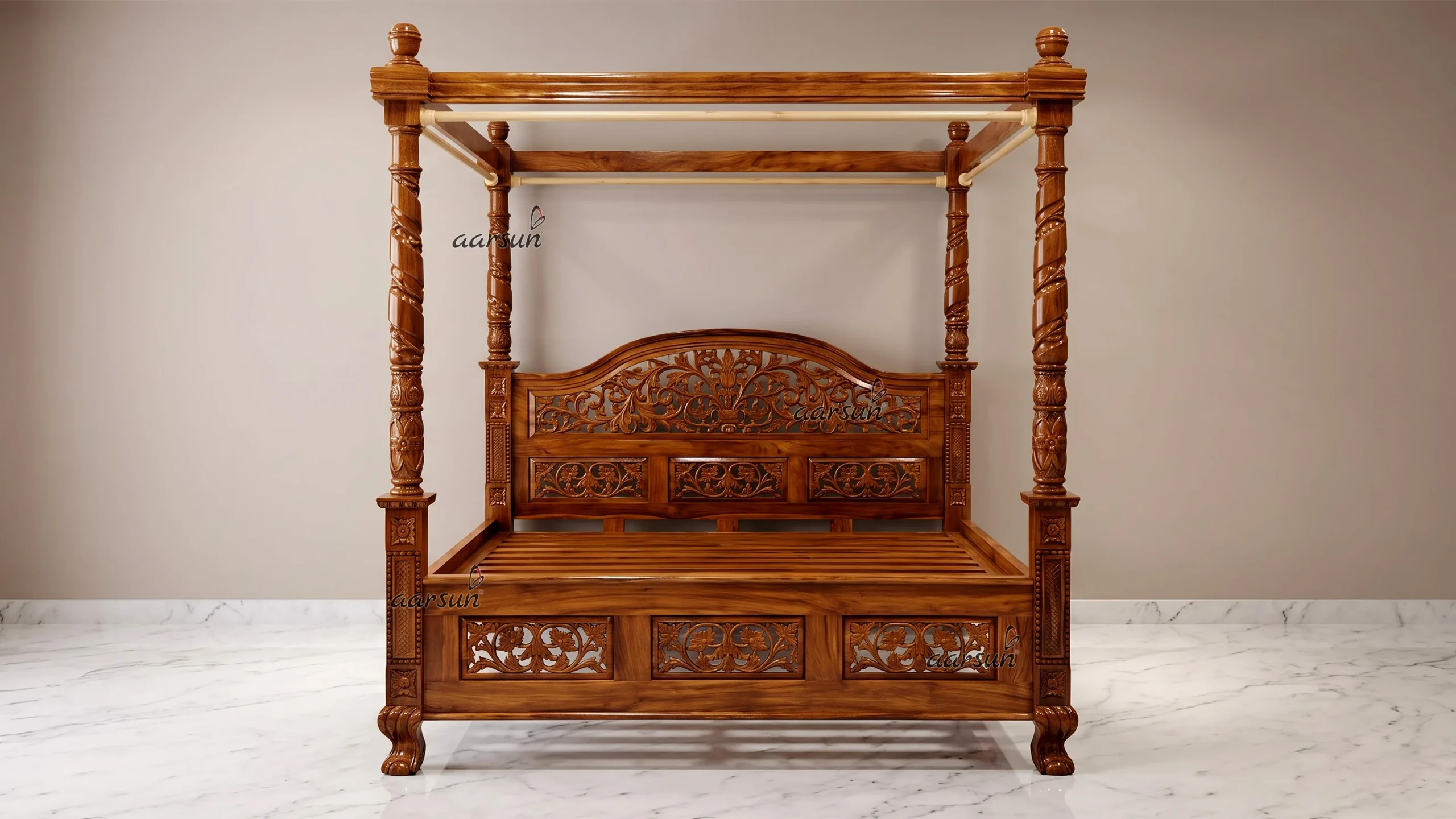 Wooden Four Post Canopy Bed BED-0057